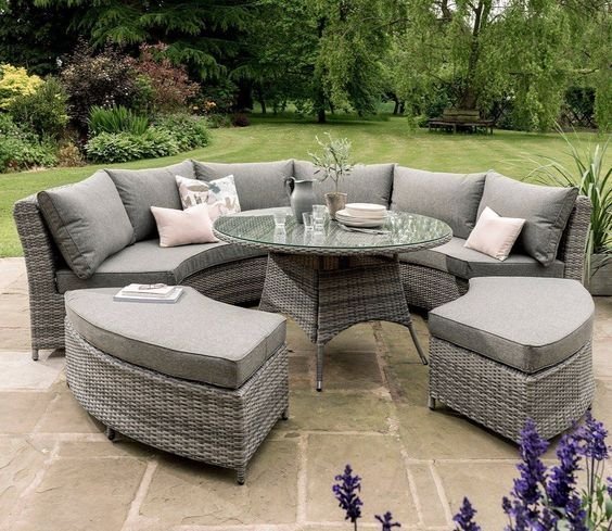 Outdoor Three Piece Sectional in Starboard Snow